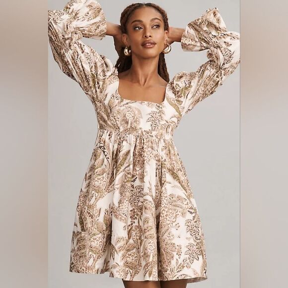 Anthropologie Pilcro Square-Neck Corduroy Babydoll Mini Dress Size XXSP NWT - Picture 3 of 10